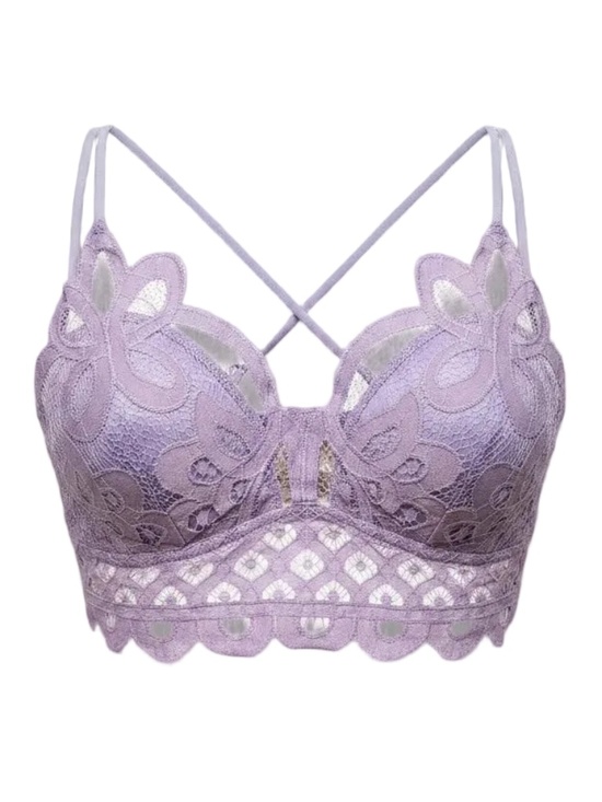 Zenana Outfitters Other - Zenana Crochet Floral Lace Bralette - Lavender NWOT